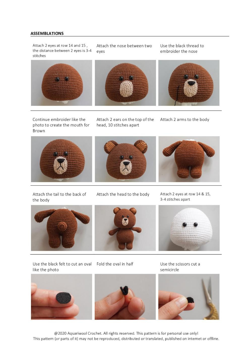 BROWN & CONY white rabbit and brow bear
