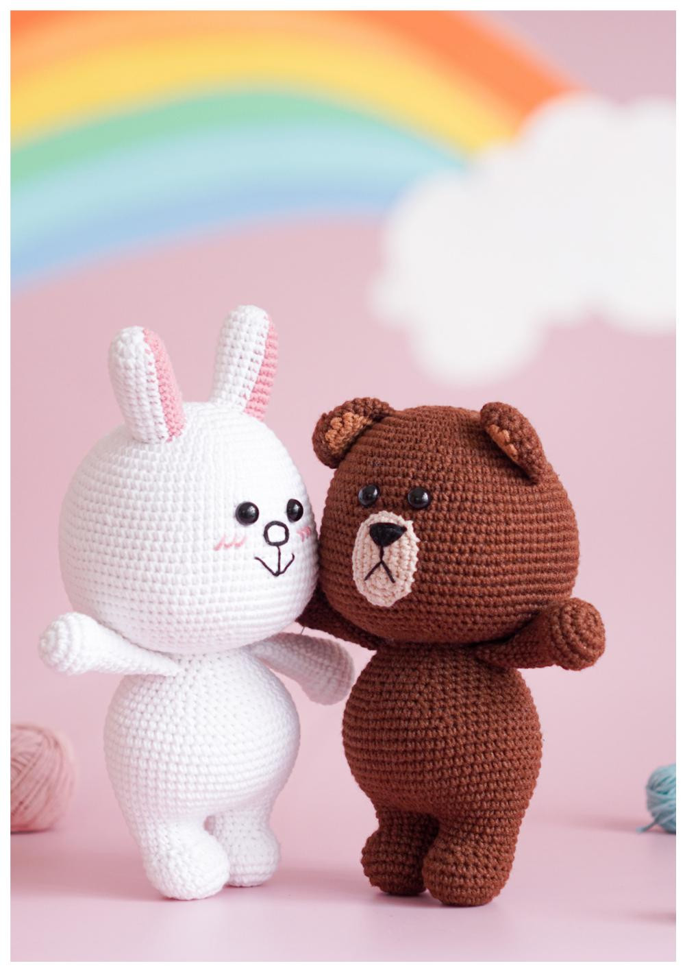 BROWN & CONY white rabbit and brow bear