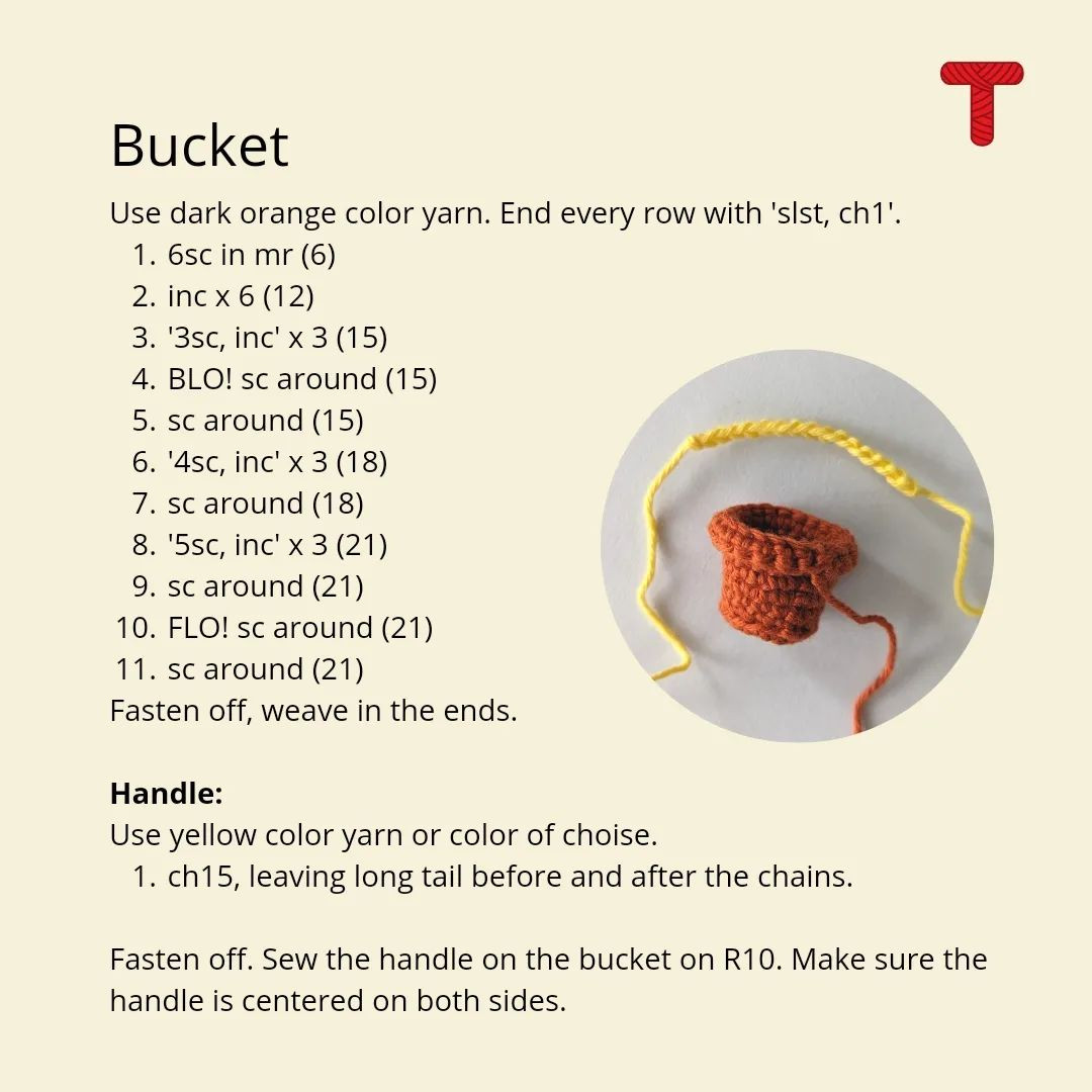 Bucket and spade free pattern