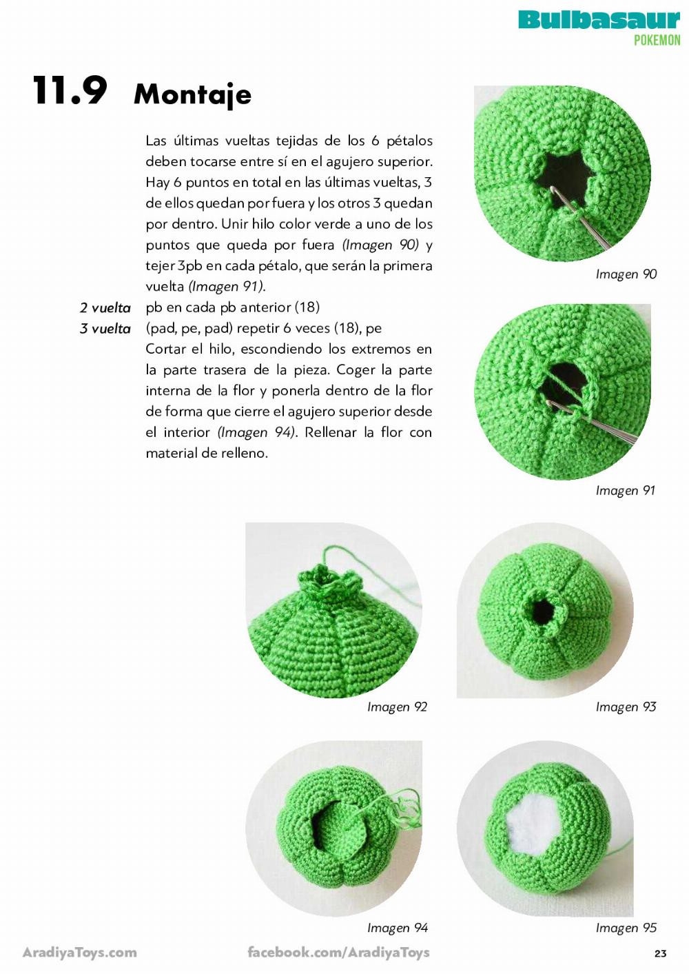 bulbasaur Pokemon crochet pattern