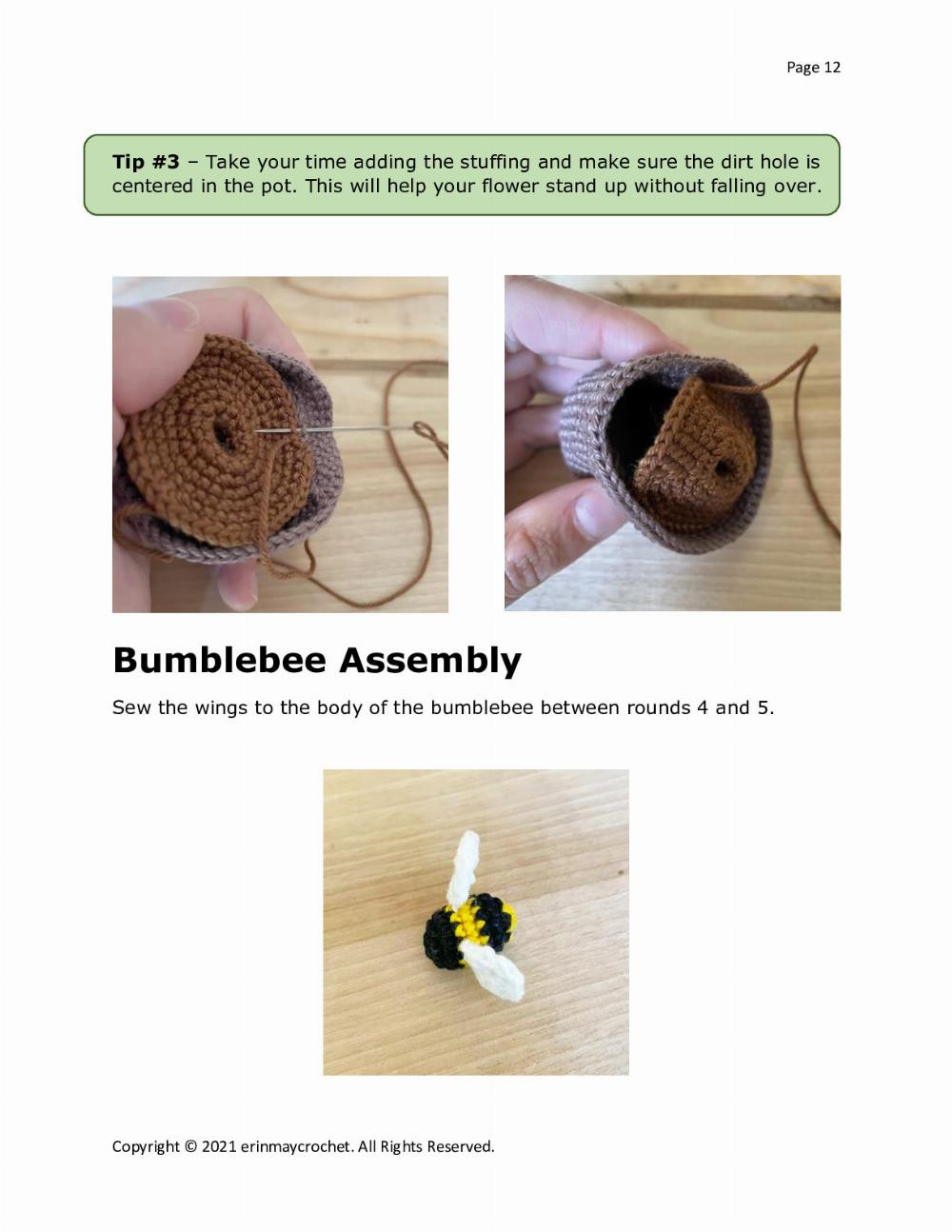 Bumble Blossom flower crochet pattern