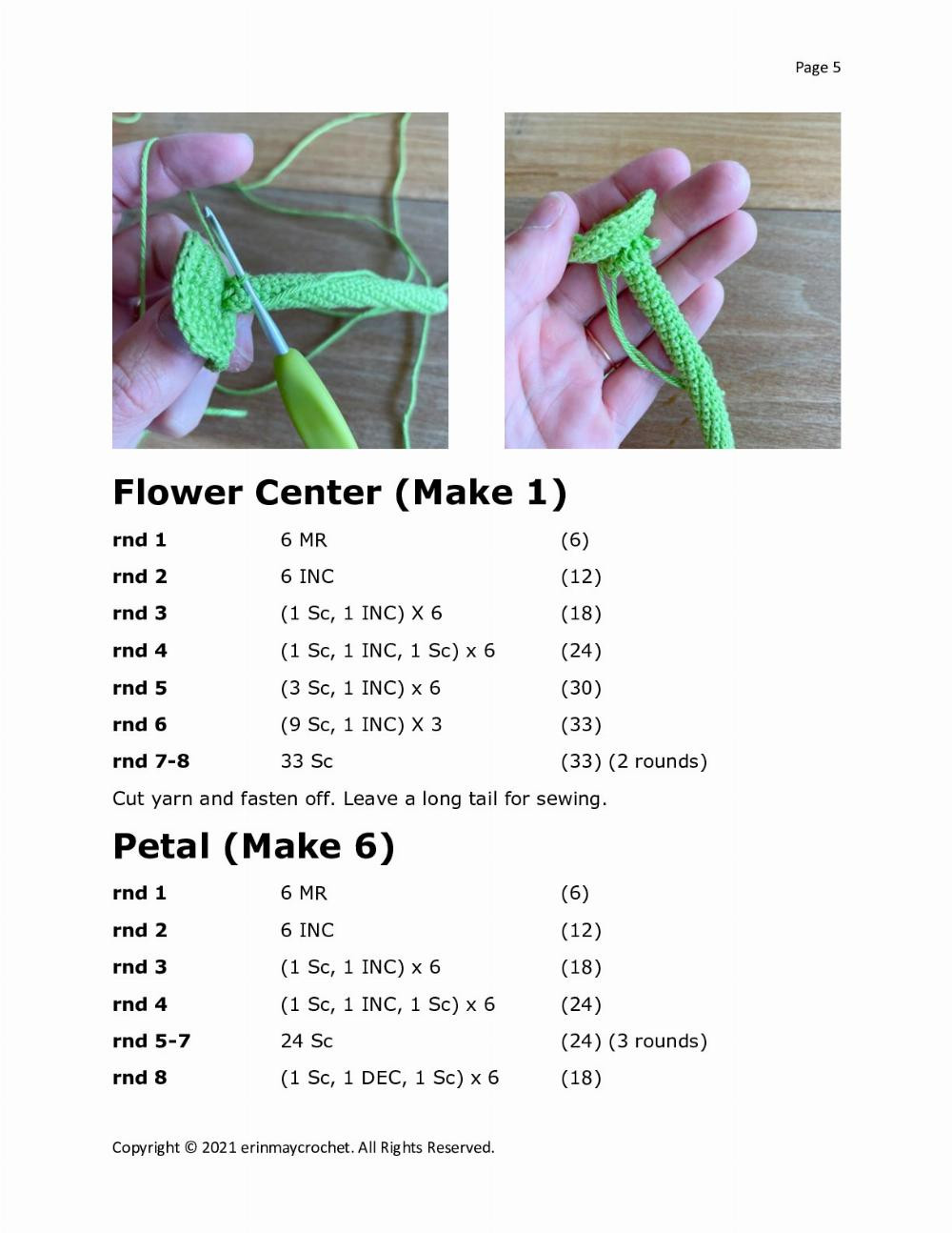 Bumble Blossom flower crochet pattern