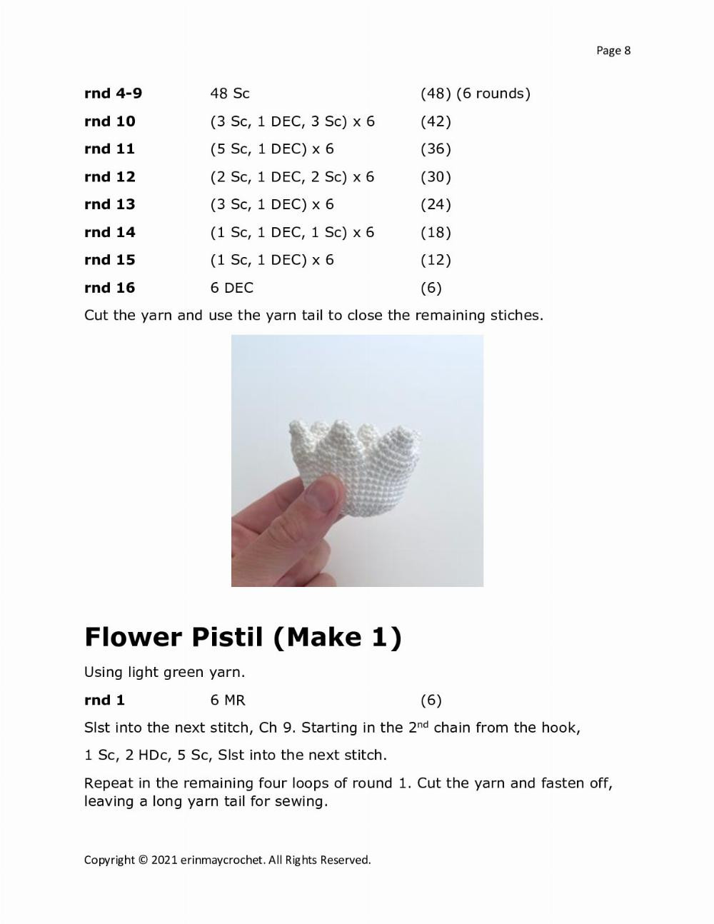 Bumble Blossom White Tulip A crochet pattern