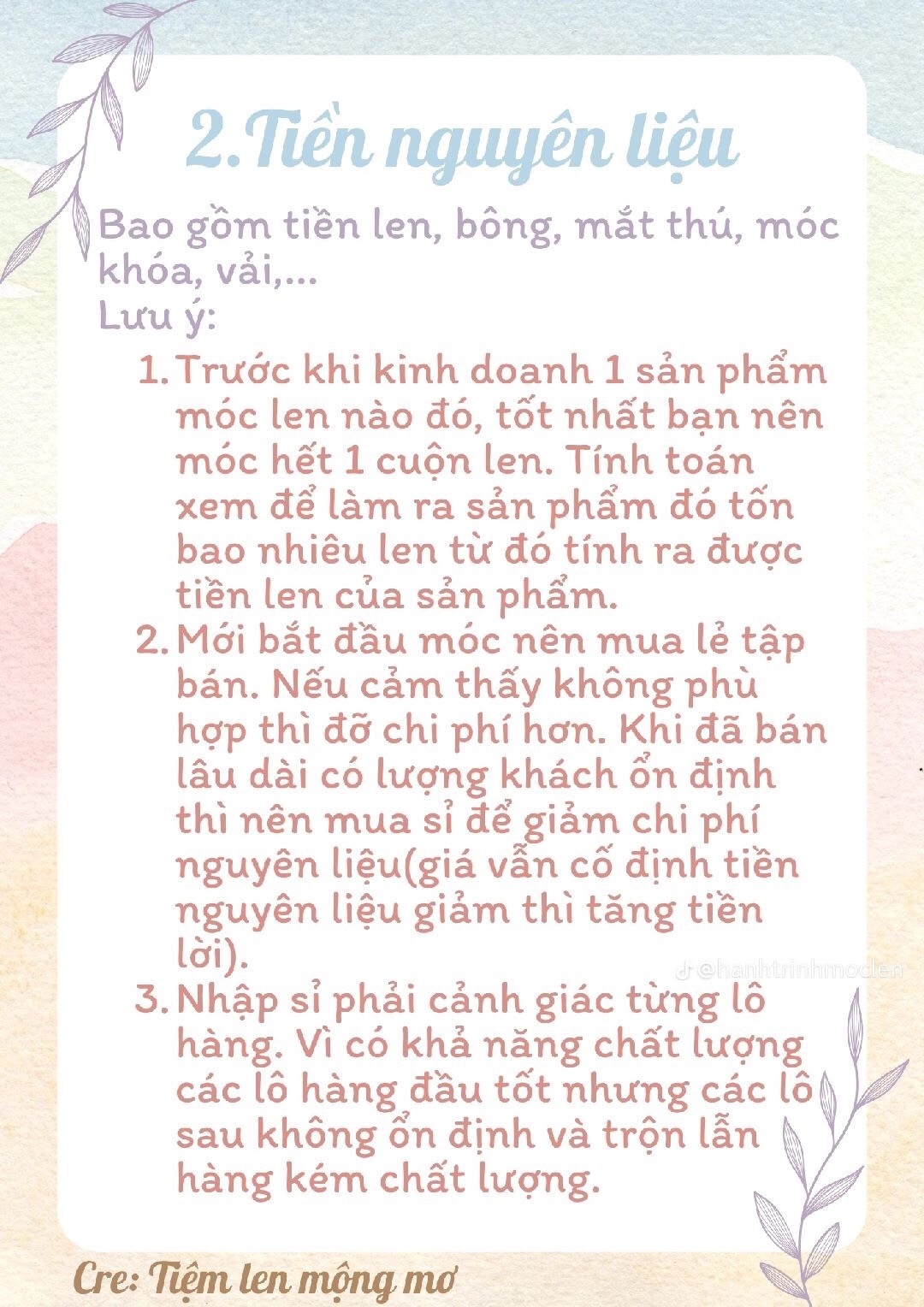 Cách tính tiền sản phẩm theo mũi móc p2 (phần 2)