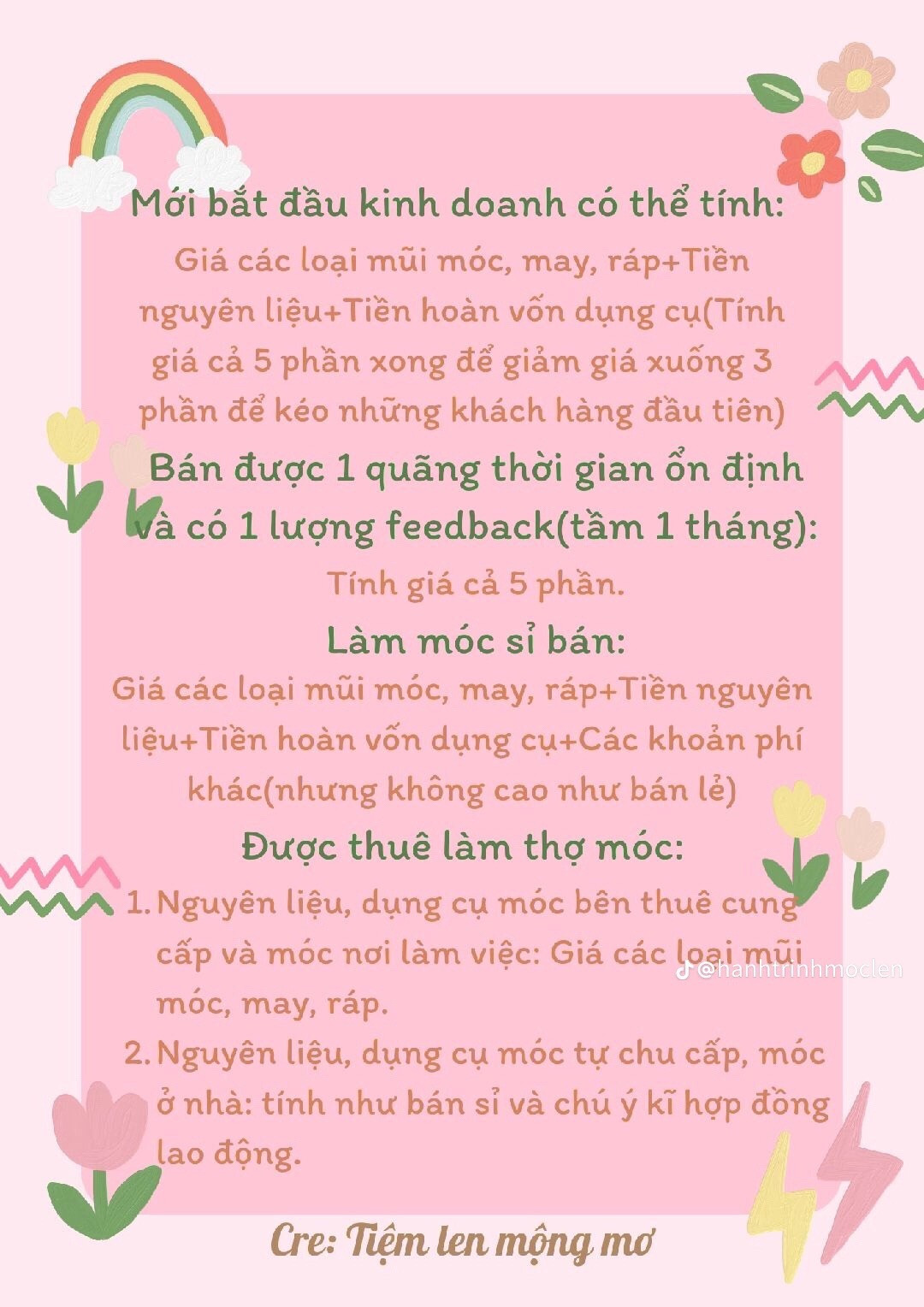 Cách tính tiền sản phẩm theo mũi móc p2 (phần 2)