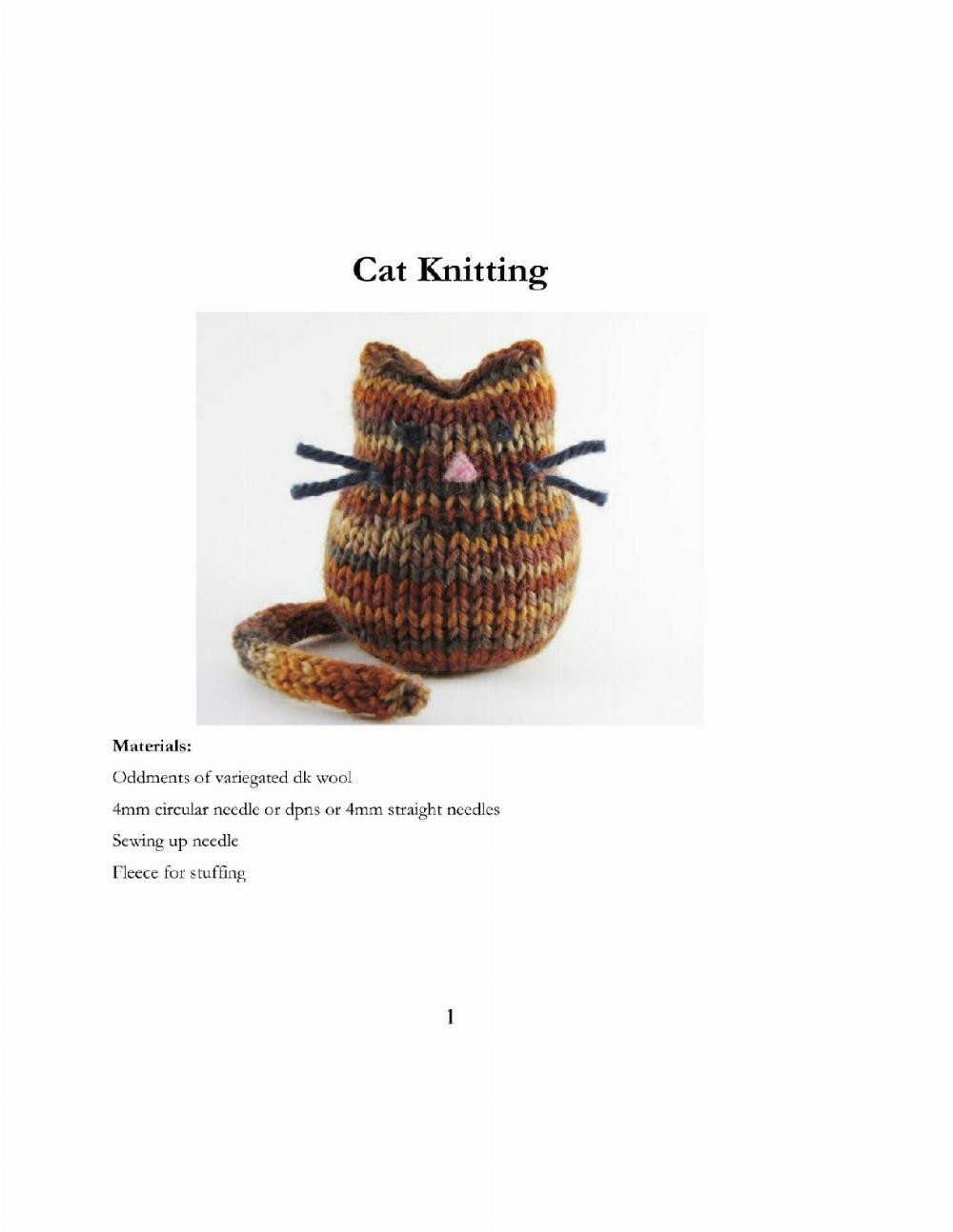 Cat Crochet Patterns Knitting