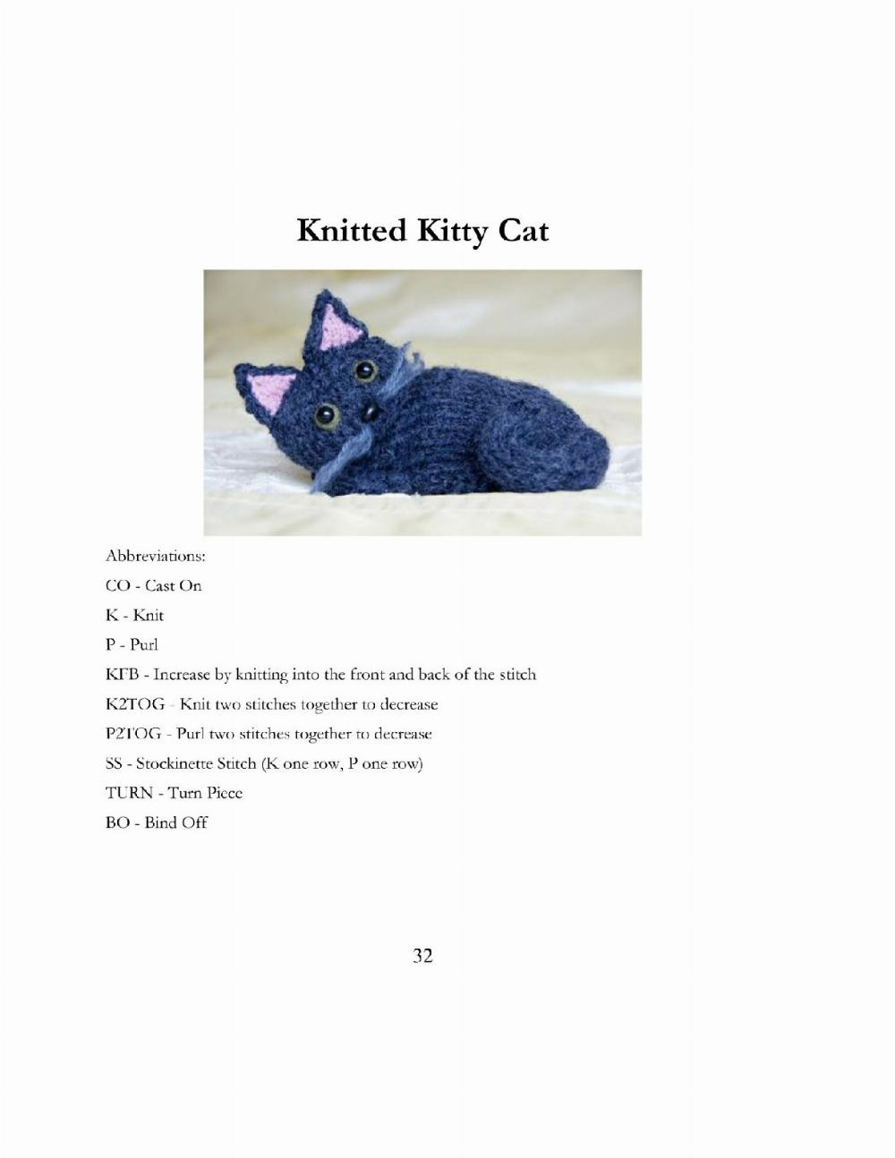 Cat Crochet Patterns Knitting