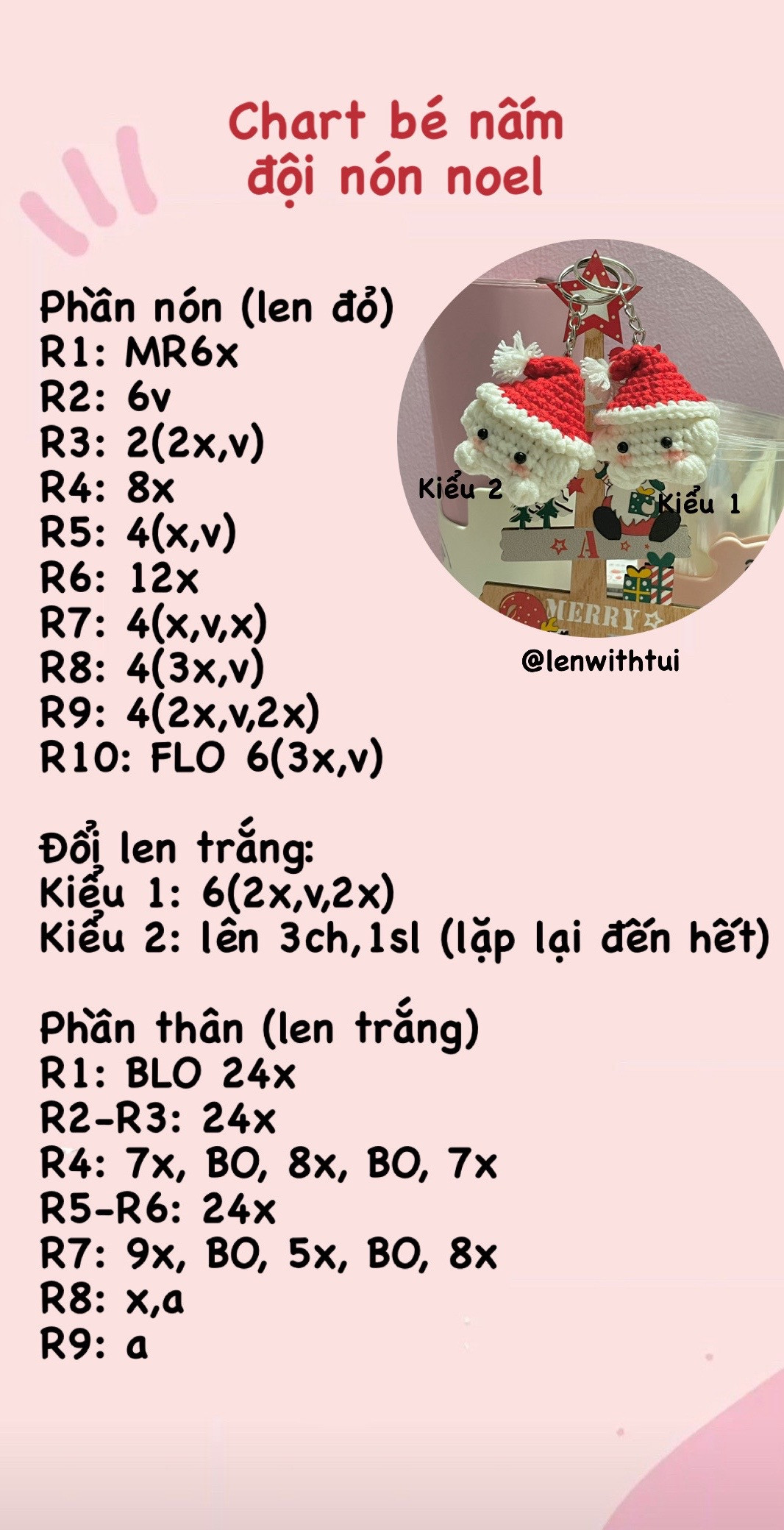 Chart bé nấm đội nón noel