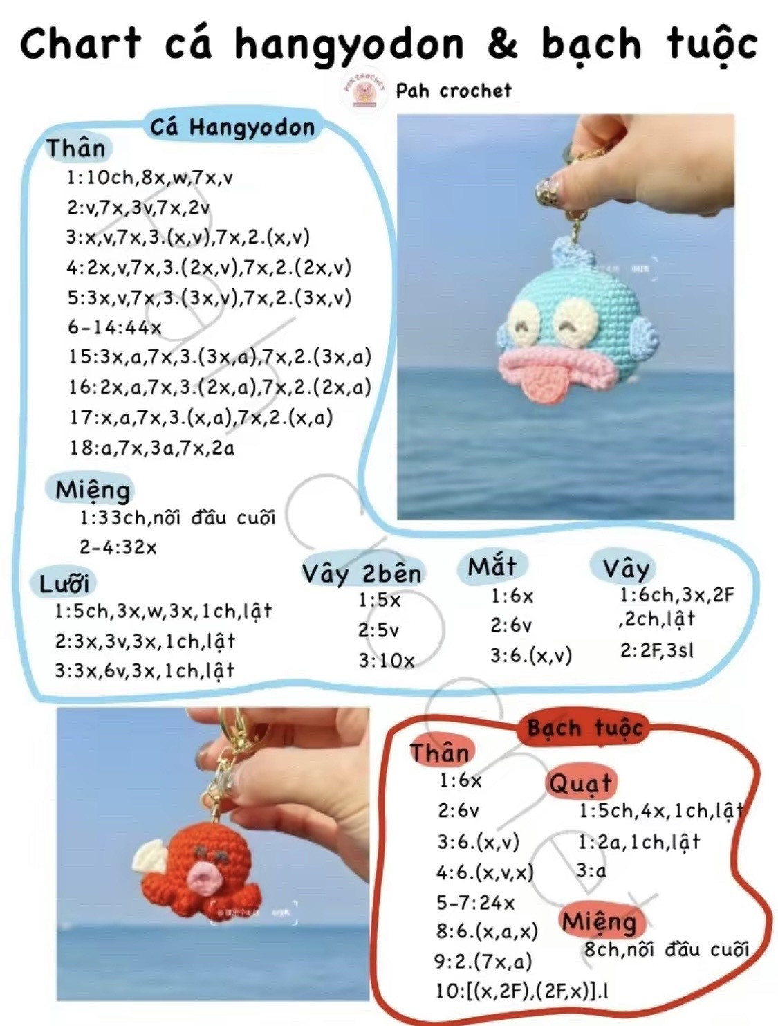 chart cá hangyodon & bạch tuộc