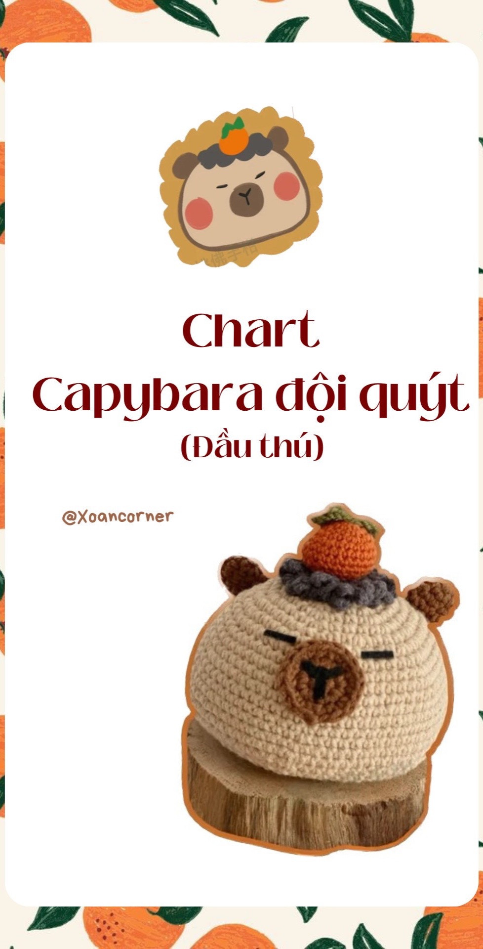 chart capybara đội quýt (đầu thú)