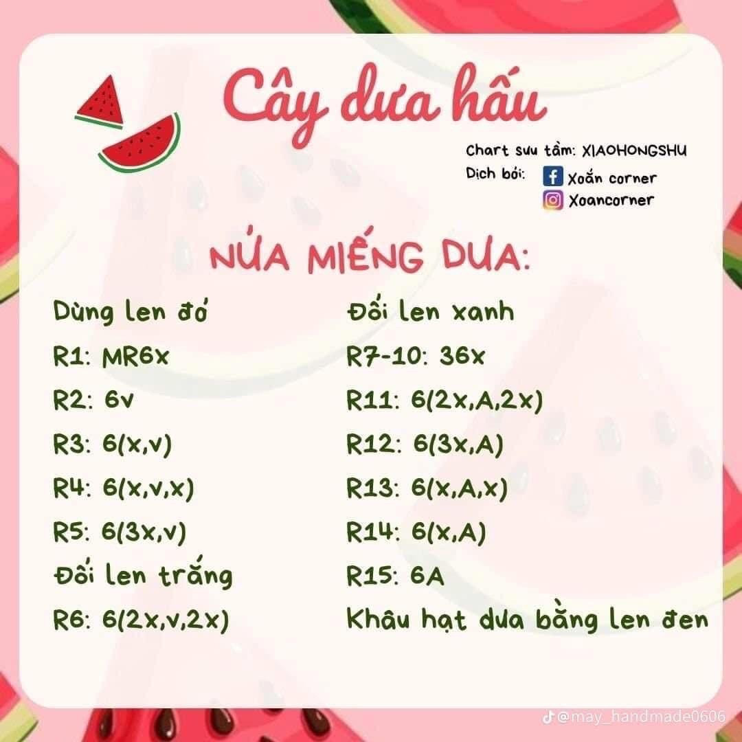 chart cây dưa hấu size nhỏ để bàn