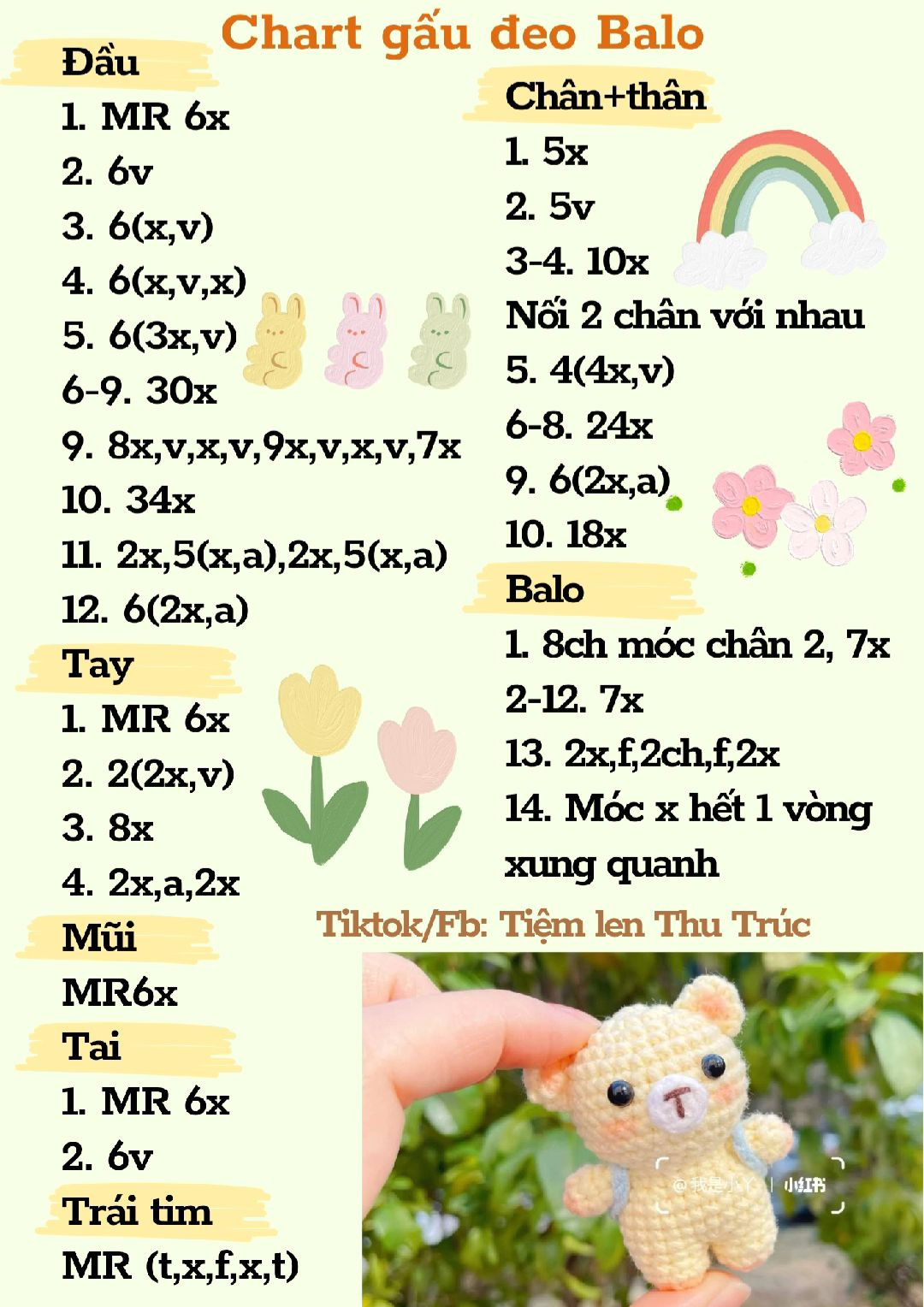 Chart gấu đeo balo