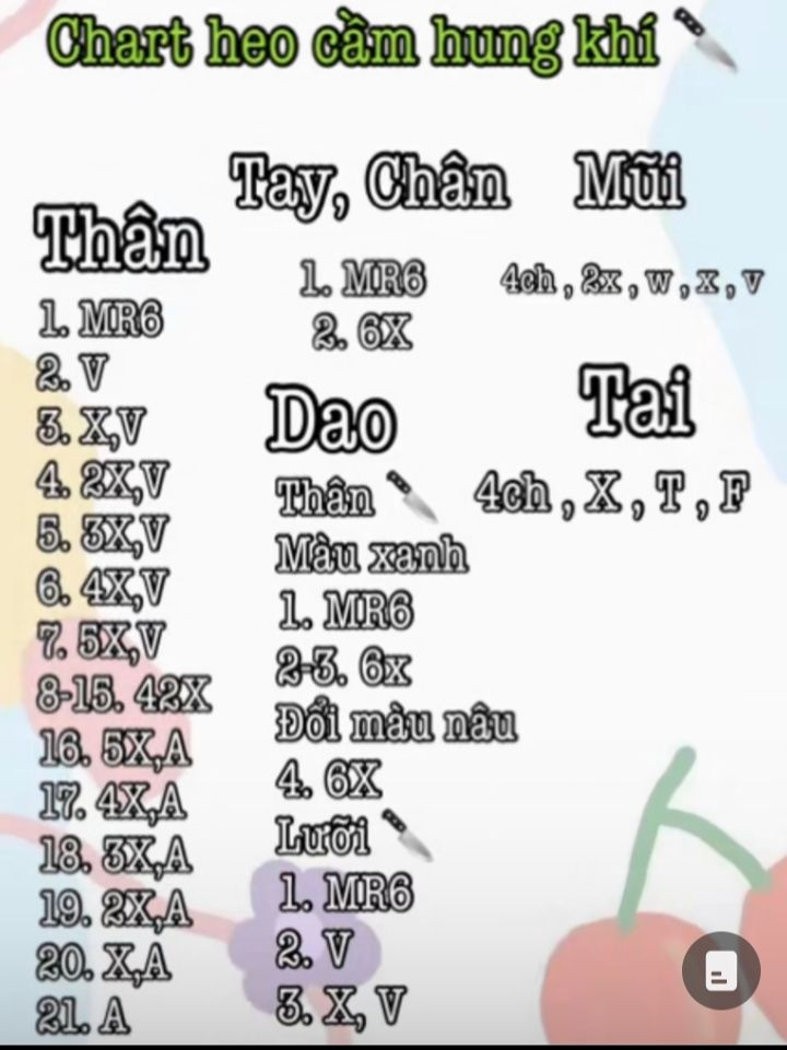 chart heo hồng cầm hung khí (dao)