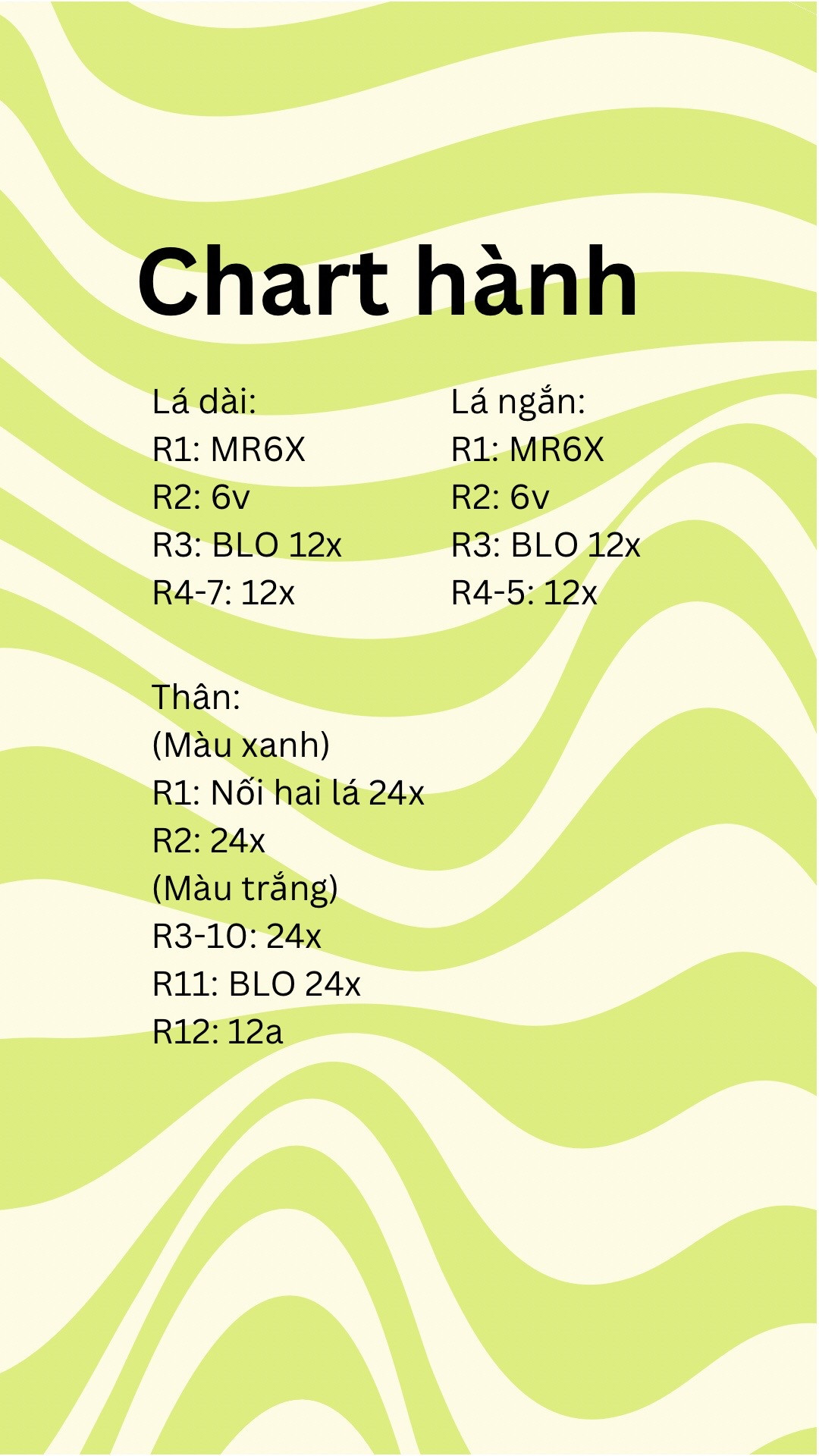 chart hướng dẫn móc cây hành