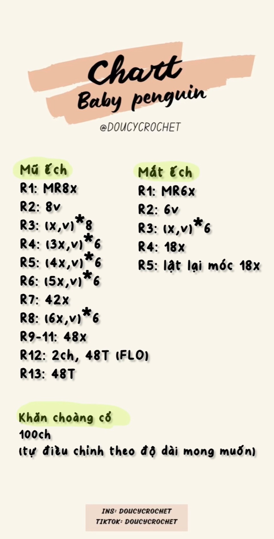 Chart móc baby penguin