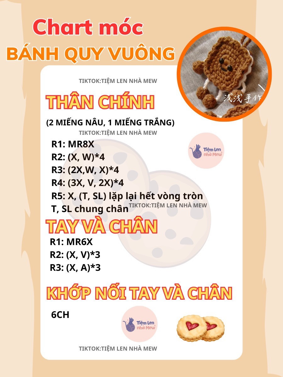 Chart móc bánh quy vuông