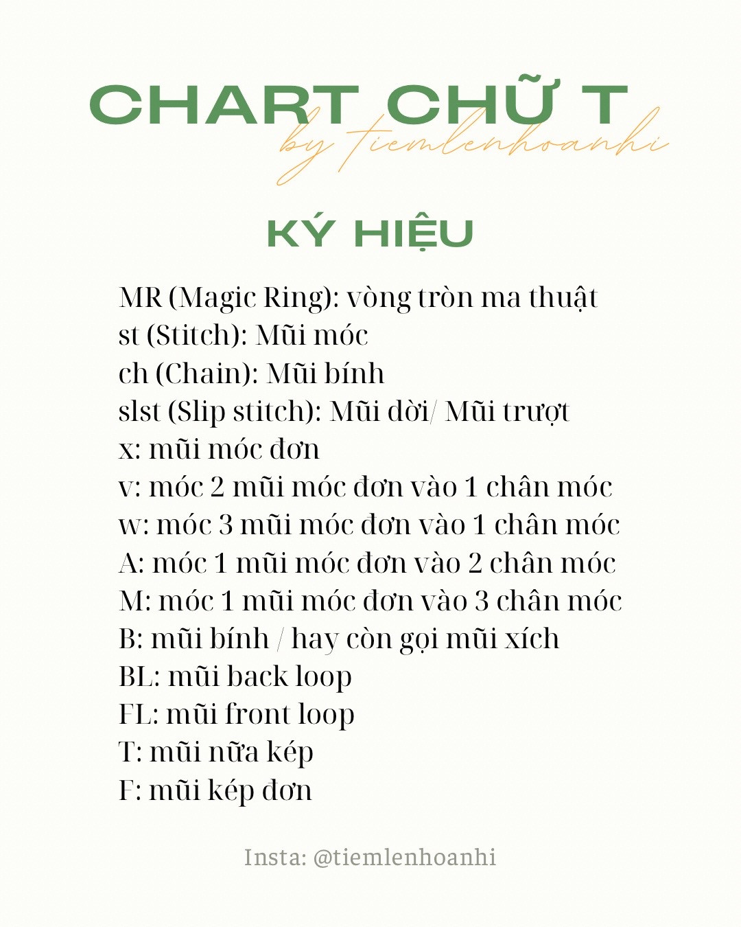 Chart móc chữ T