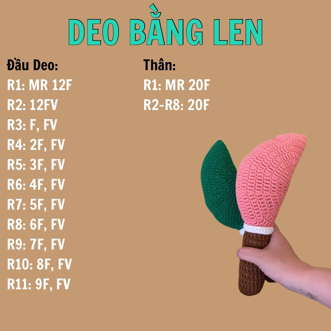 Chart móc deo làm bếp bằng len (dao)