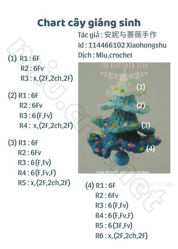 chart móc khóa cây thông giáng sinh