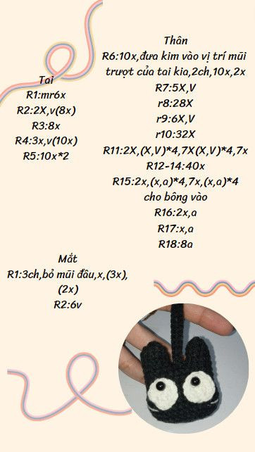 Chart móc khóa đầu mèo đen