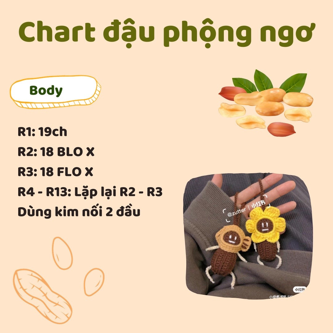 chart móc khóa đậu phộng ngơ