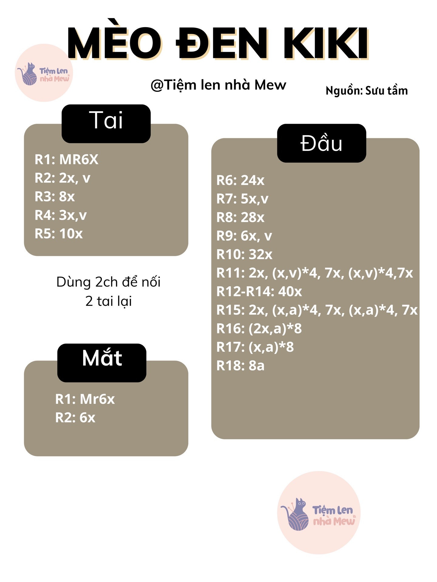 chart Móc khóa mèo đen kiki