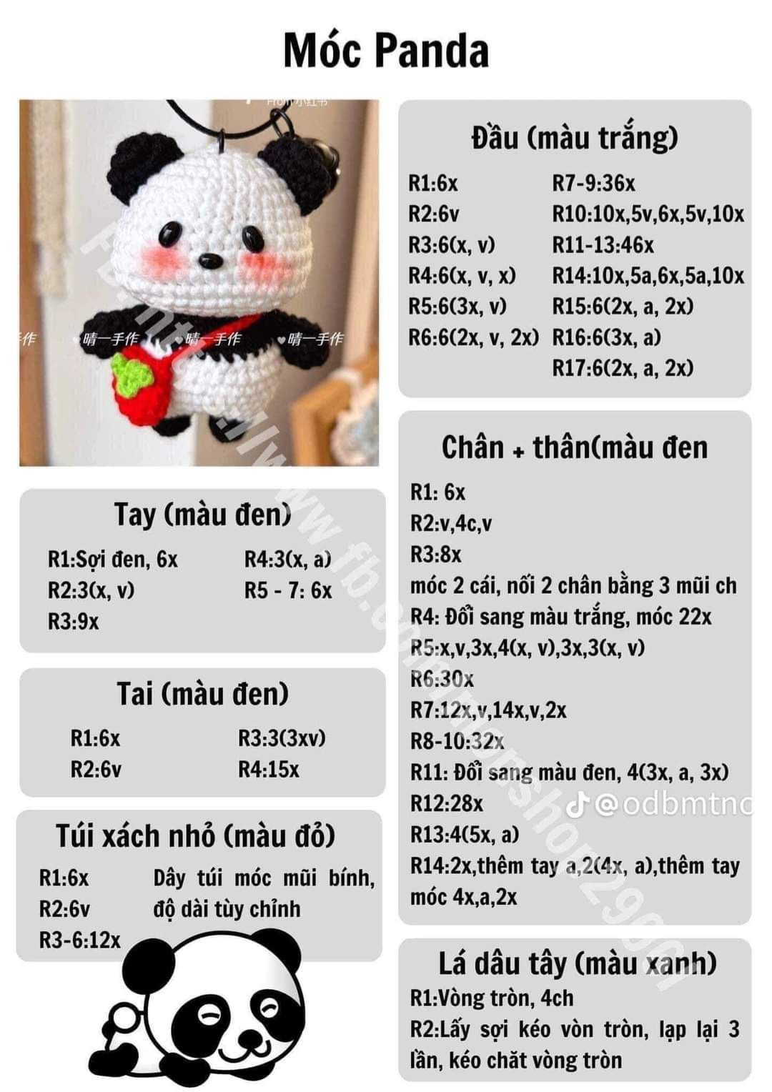 chart Móc khóa panda