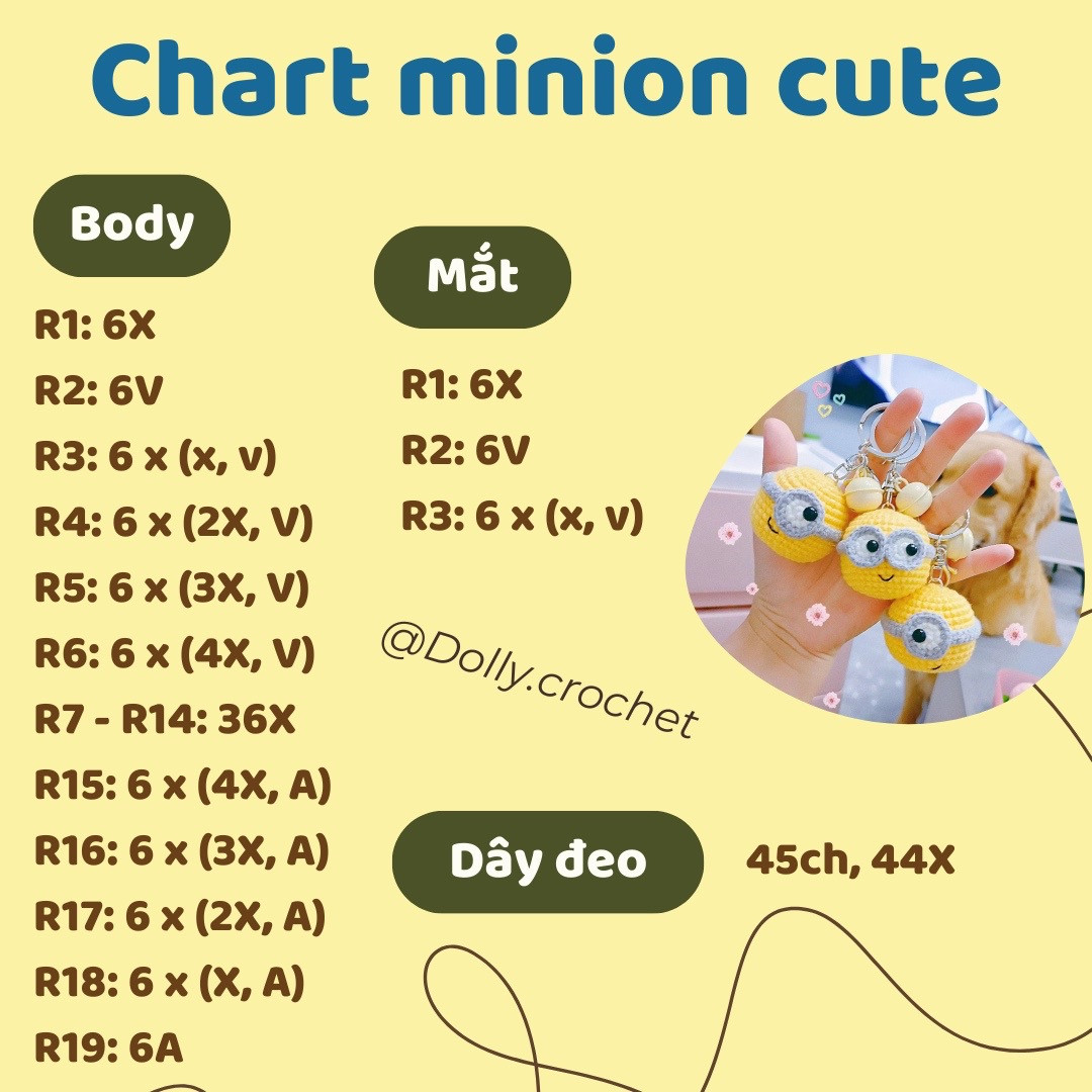 Chart móc minion cute