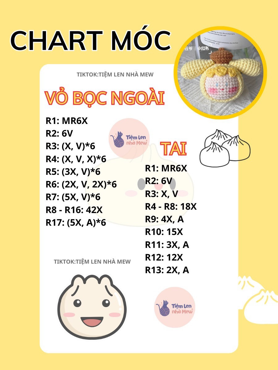 Chart móc mochi cinamon