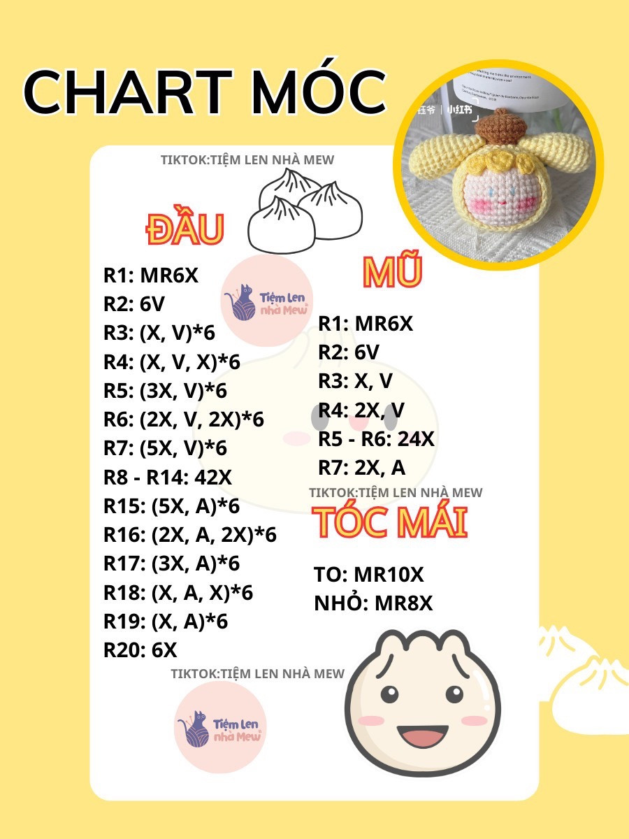 Chart móc mochi cinamon