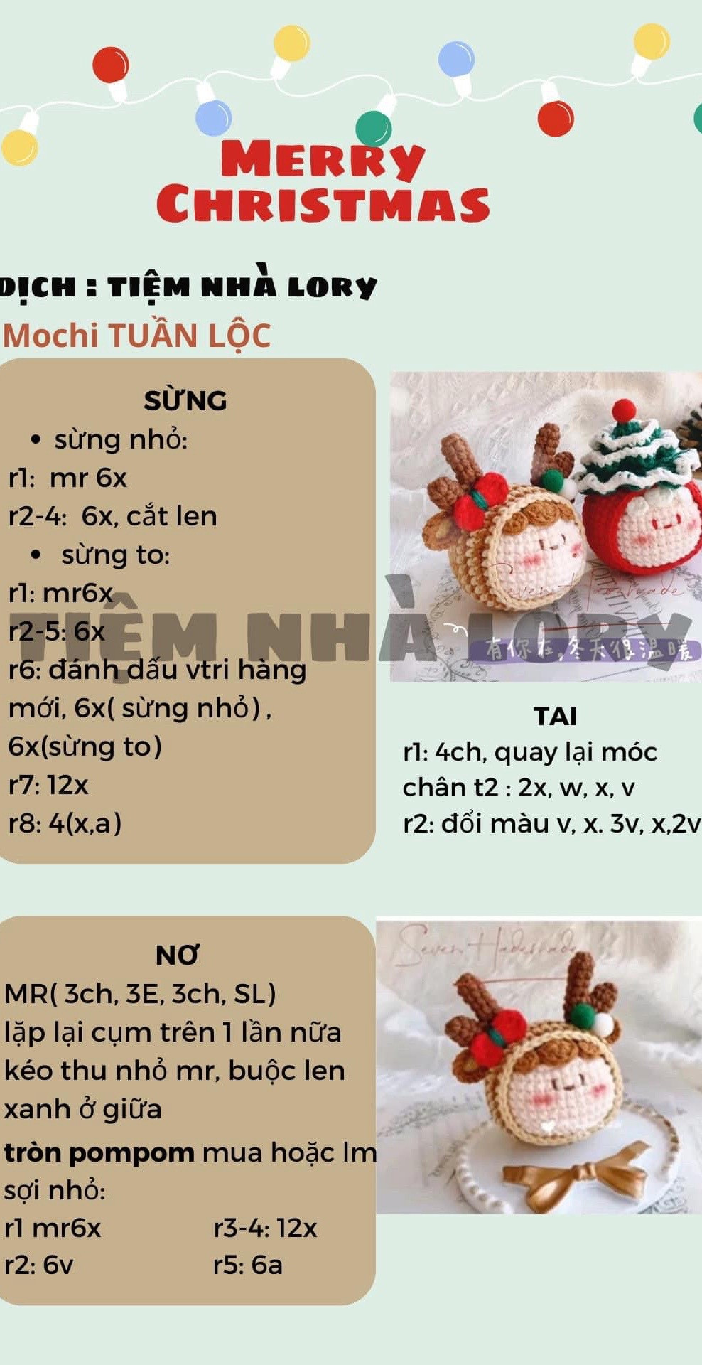 chart móc mochi tiếng việt, merry christmas, mochi tuần lộc, mochi ông già noel, mochi kẹo, mochi cây thông,