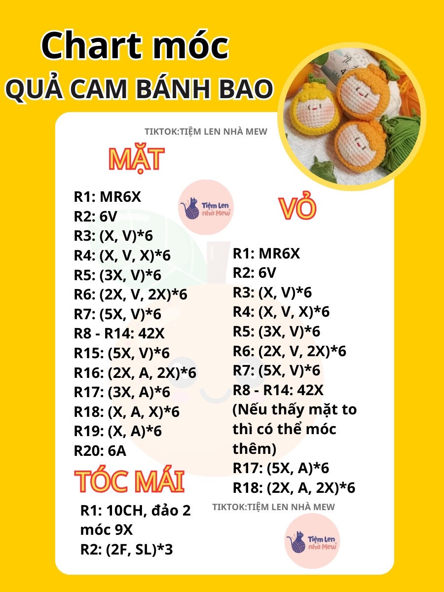 Chart móc quả cam bánh bao