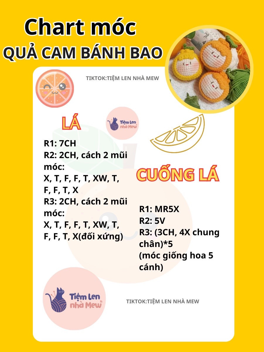 Chart móc quả cam bánh bao