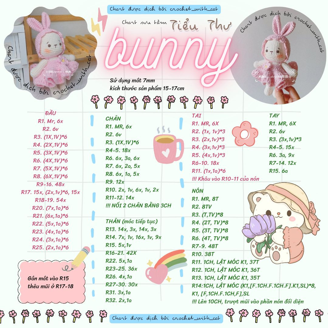 Chart móc tiểu thư bunny (tiểu thư thỏ)