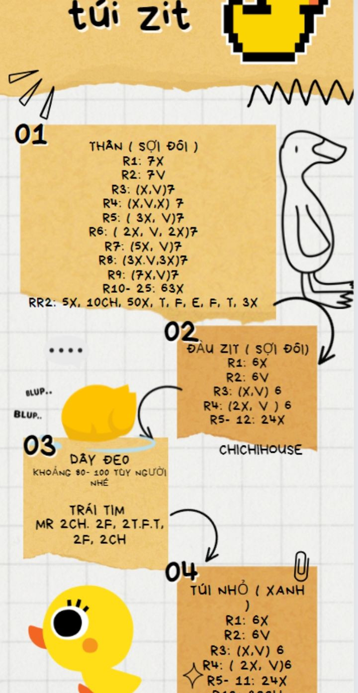 Chart móc túi zịt (túi vịt)