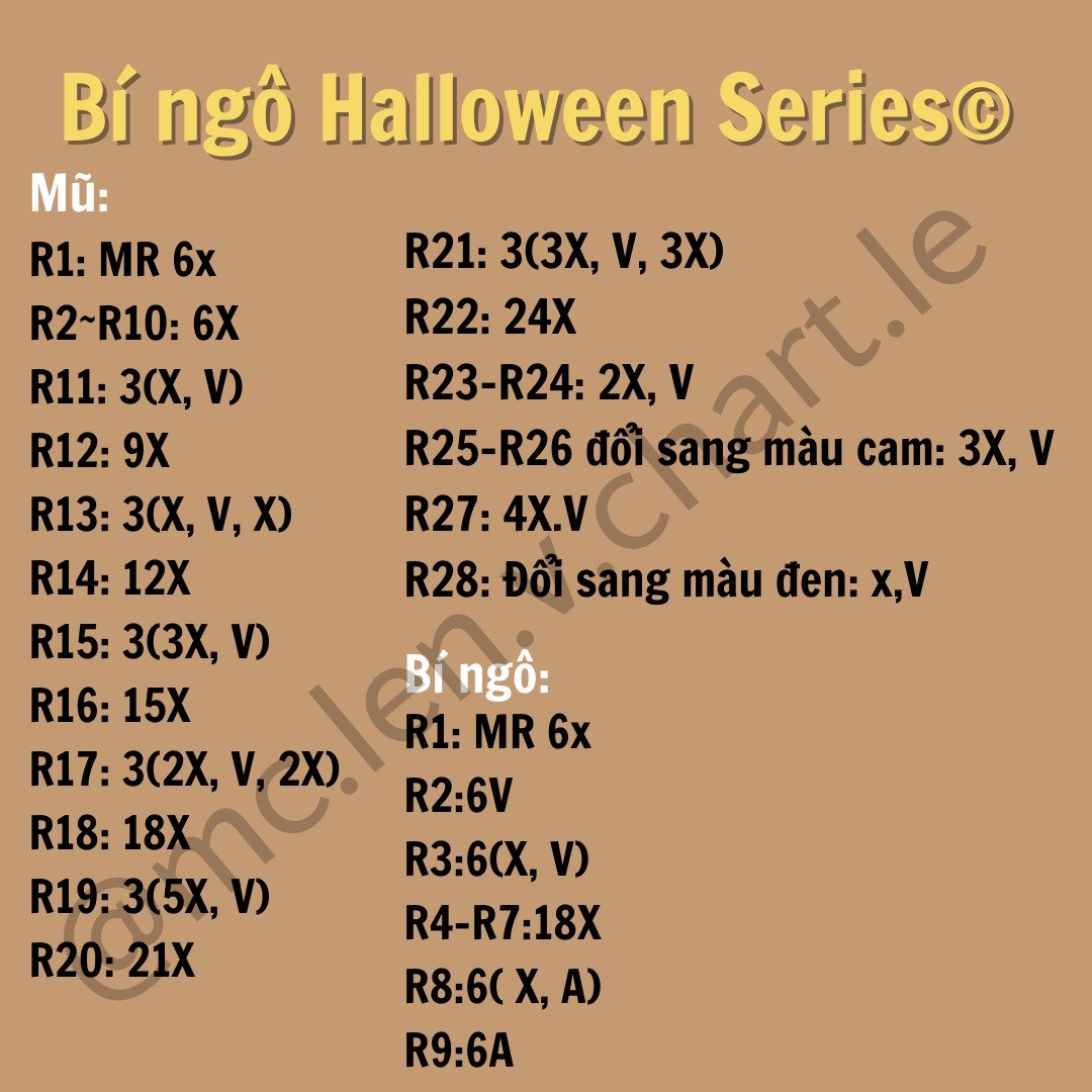 Chart múc phù thủy, bí ngô halloween