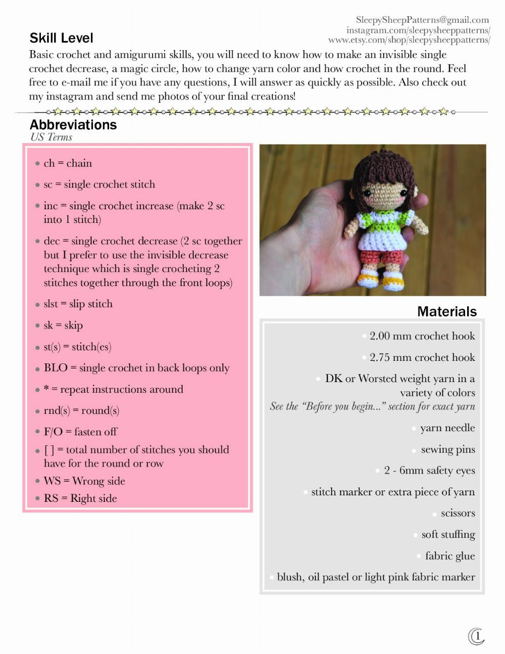 Chihiro Pattern crochet