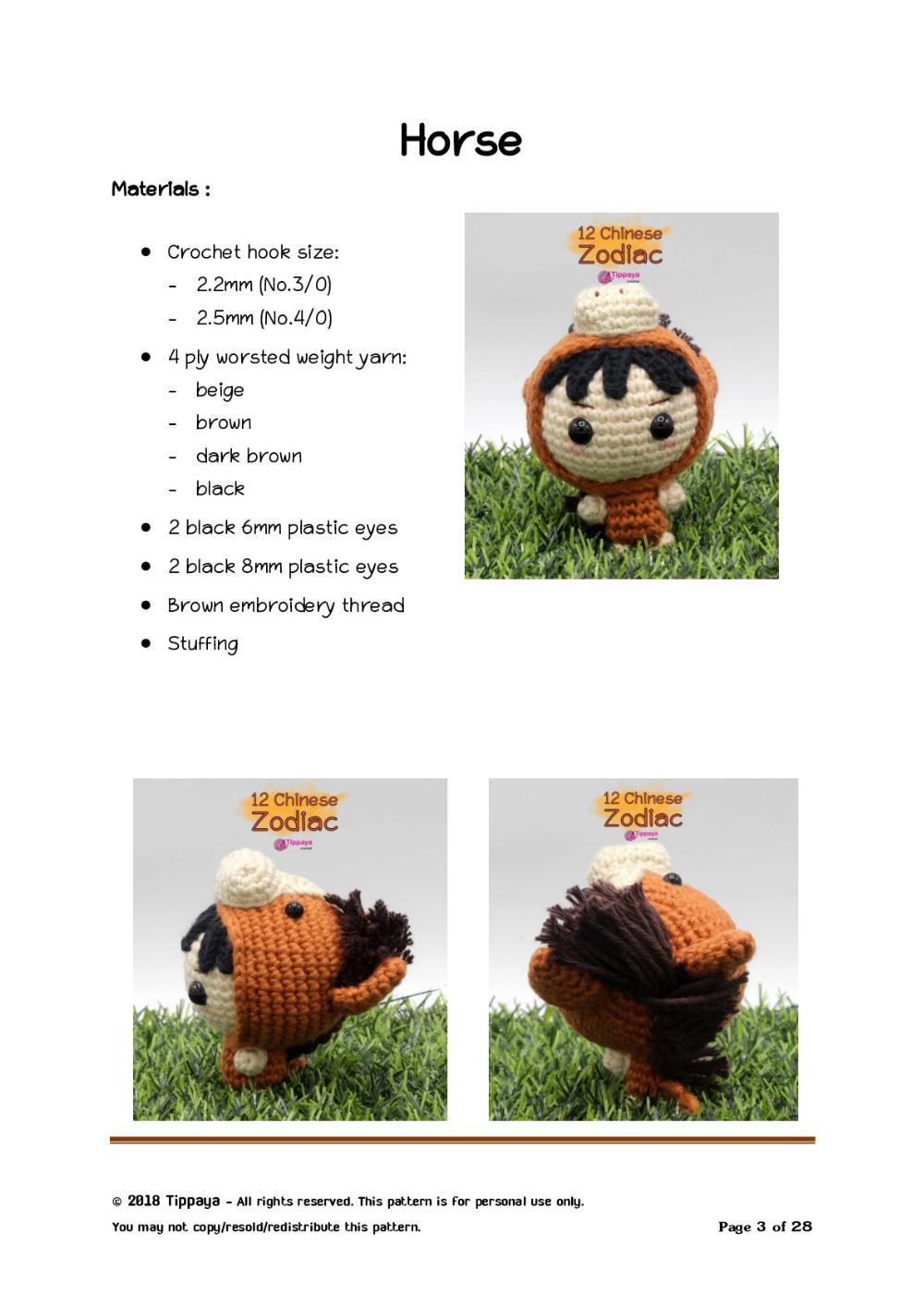 Chinese Zodiac Series 2 crochet pattern