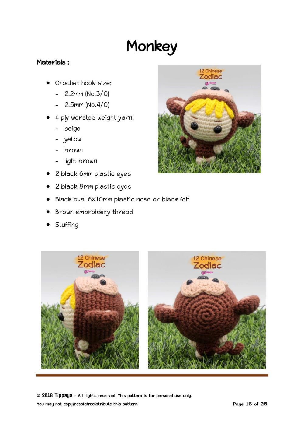 Chinese Zodiac Series 2 crochet pattern