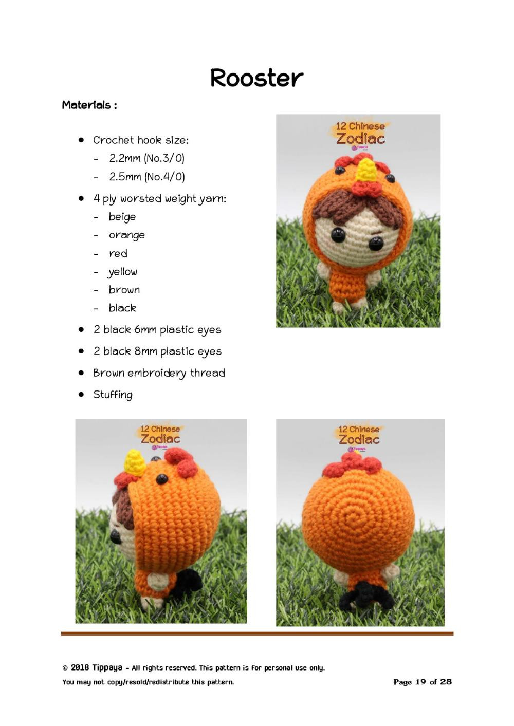 Chinese Zodiac Series 2 crochet pattern