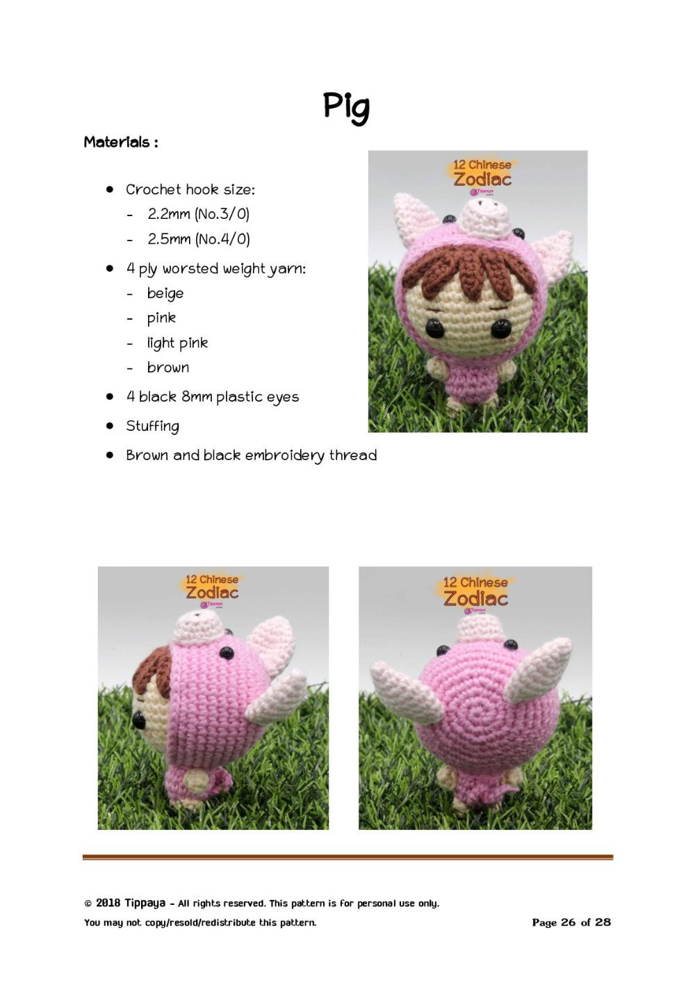 Chinese Zodiac Series 2 crochet pattern