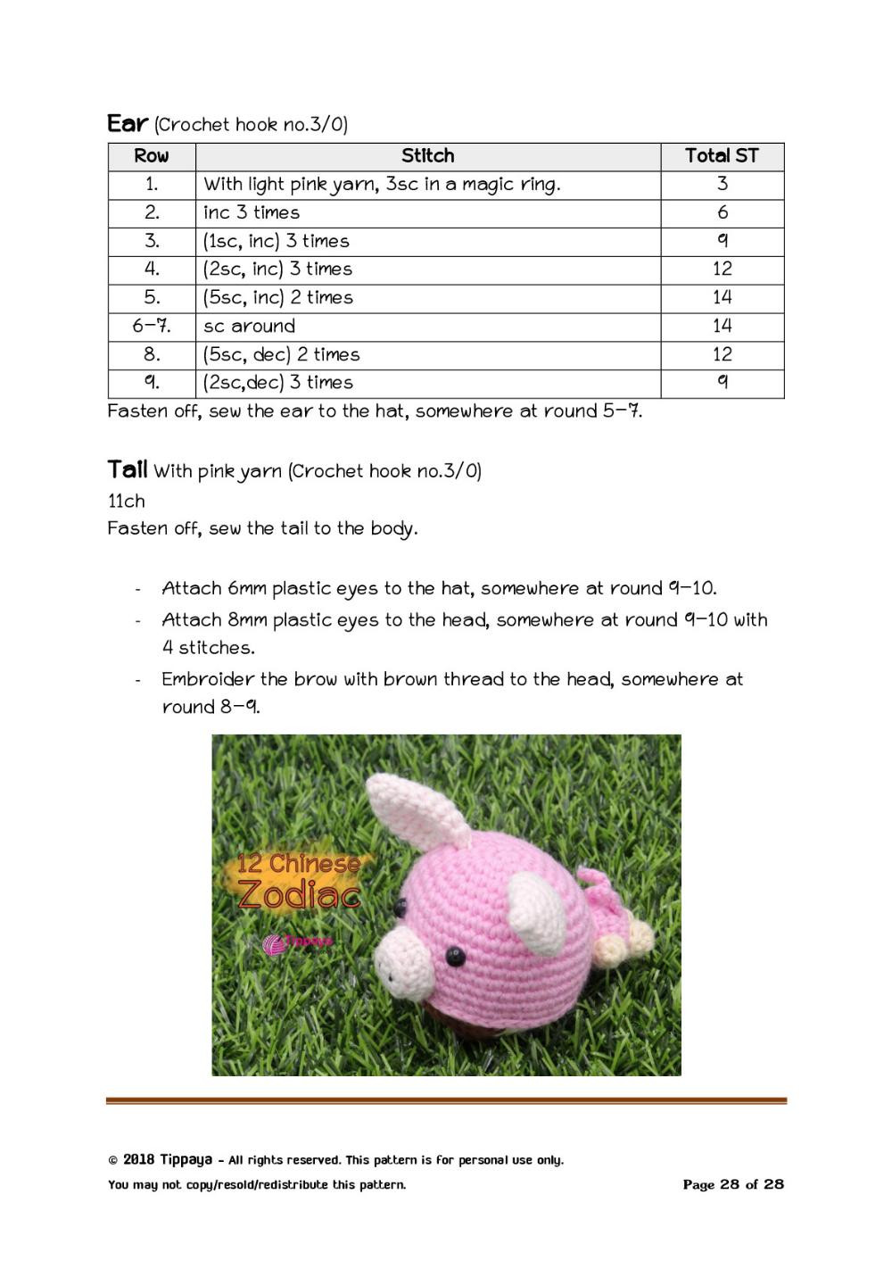 Chinese Zodiac Series 2 crochet pattern