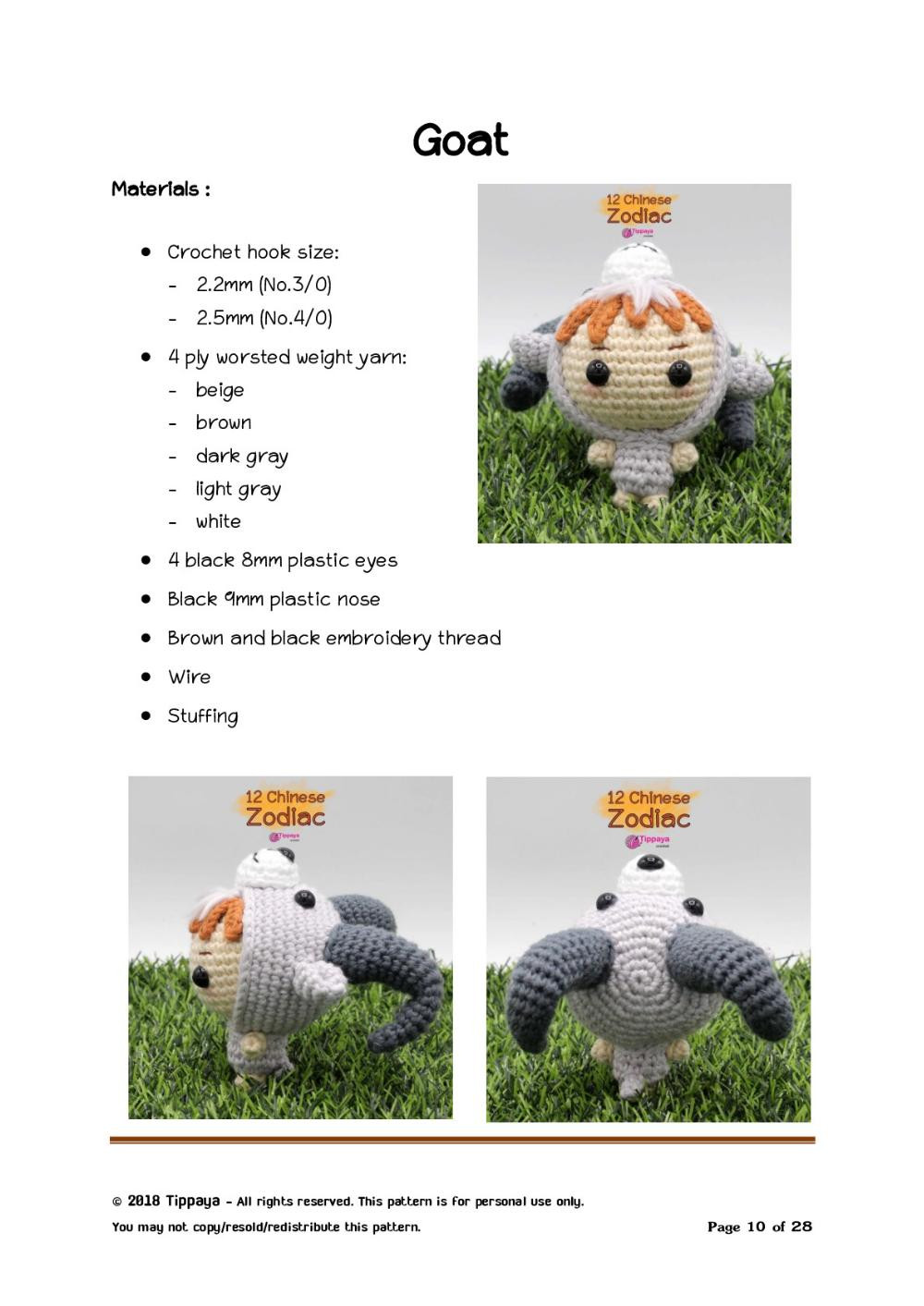 Chinese Zodiac Series 2 crochet pattern