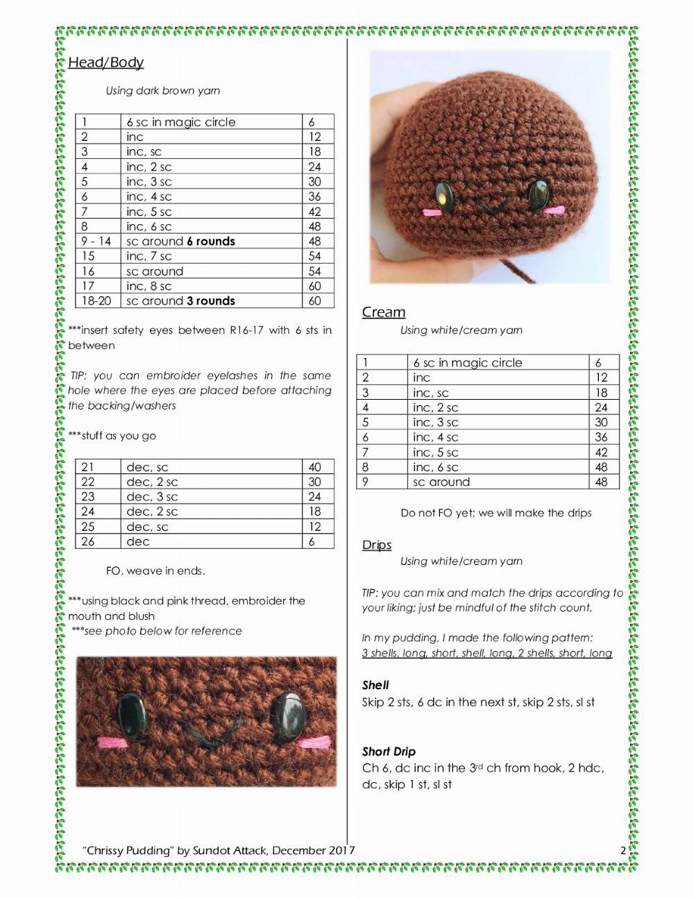 Chrissy Pudding crochet pattern