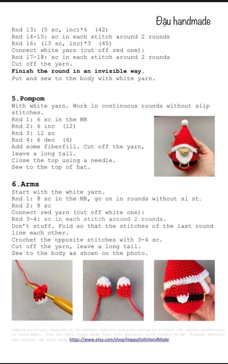 christmas gnomes ornaments crochet pattern