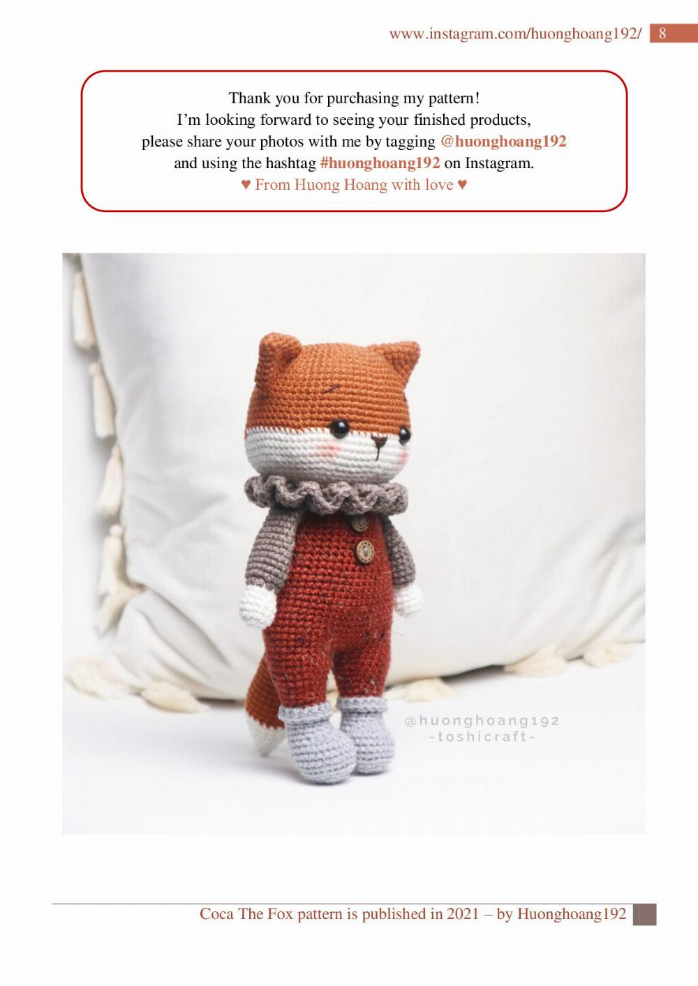 Coca The Fox crochet pattern