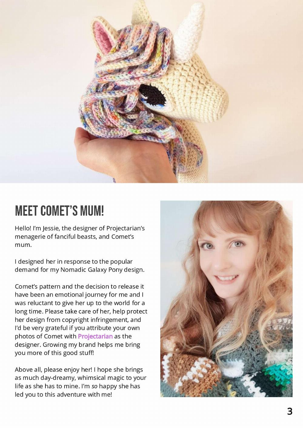 Comet the Unicorn’s crochet pattern