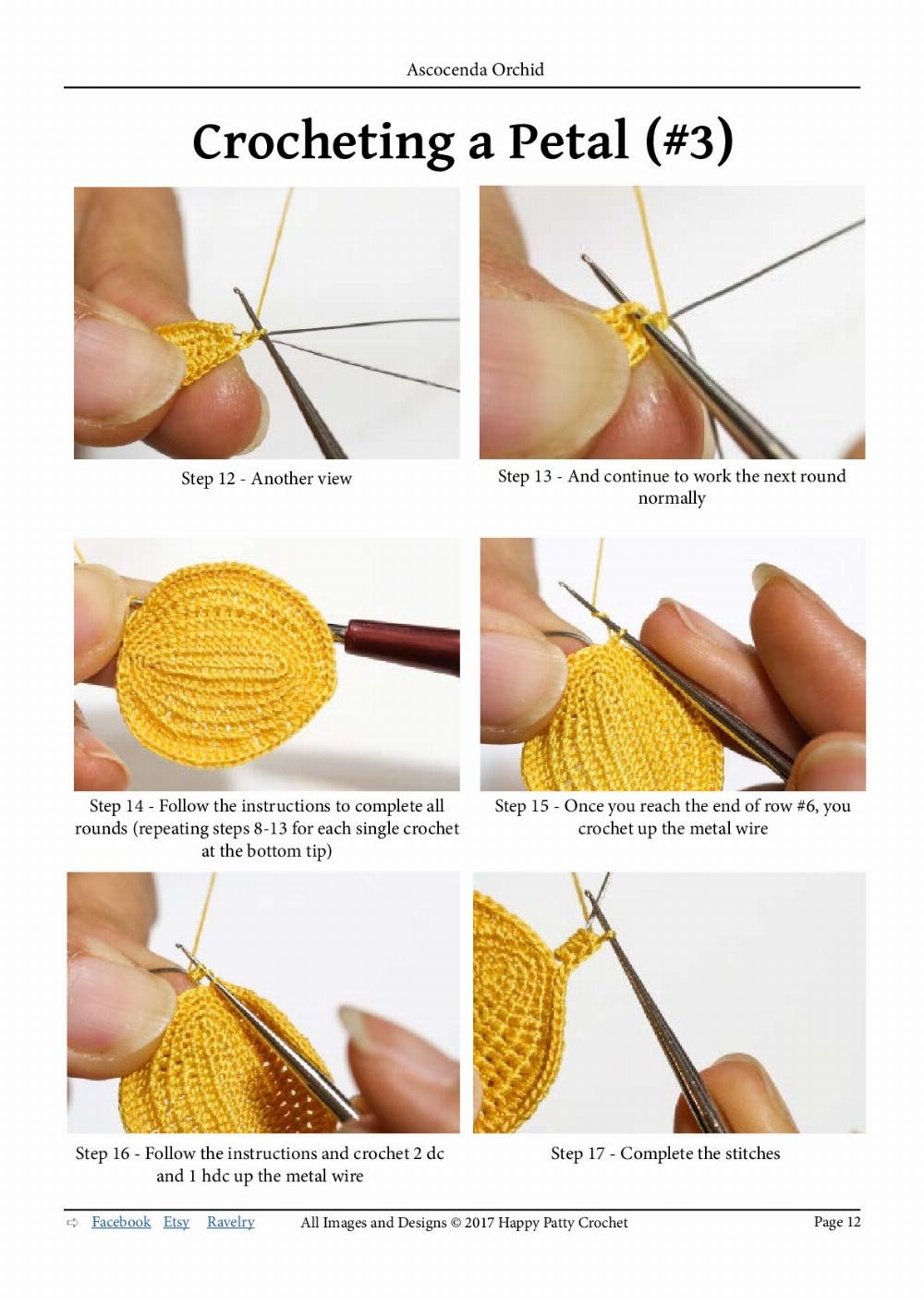 Crochet Ascocenda Orchid crochet pattern