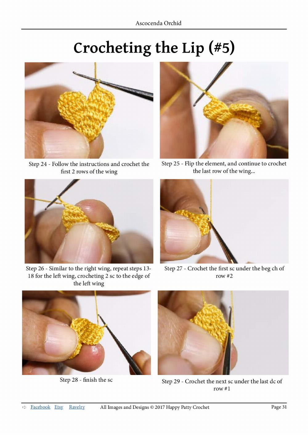 Crochet Ascocenda Orchid crochet pattern