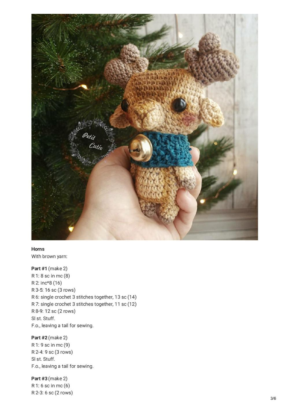 Crochet elk William amigurumi